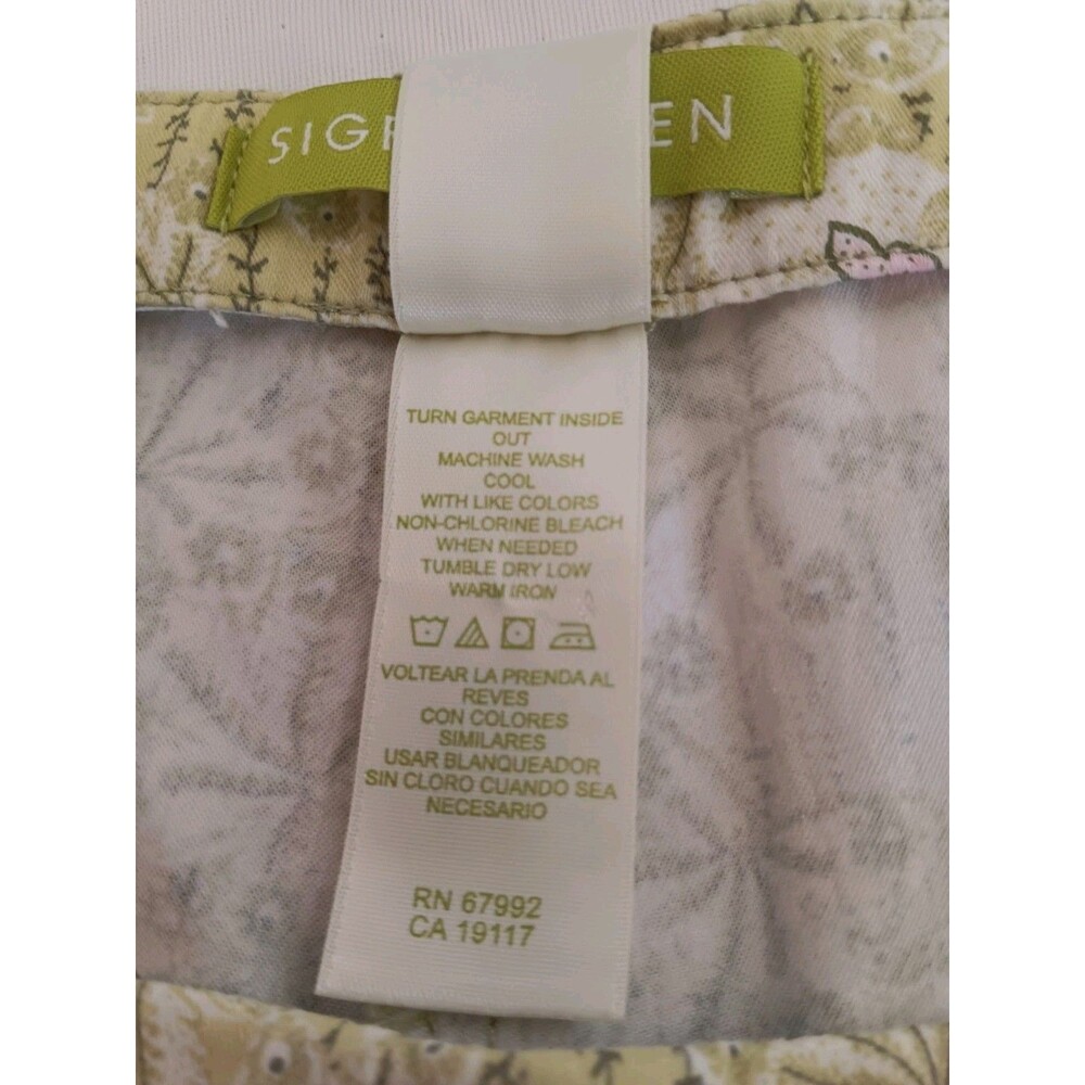 Vtg Sigrid Olsen Deco 20 Floral Pants Size 12 Side Zip Cotton Blend Straight Leg - Picture 11 of 14